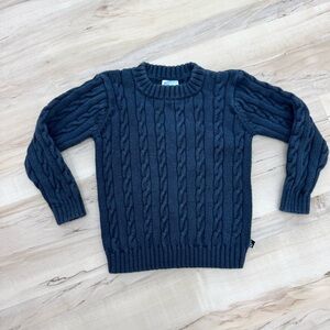 Bella bliss cable knit sweater navy blue boy girl unisex 100% cotton Sz 5